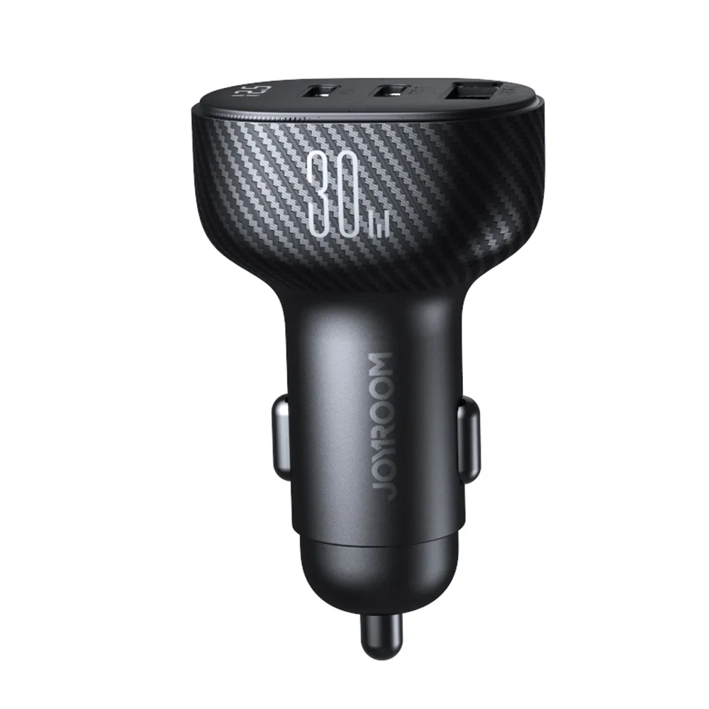 Încărcător auto cu afișaj, 2x USB-C, USB-A, 30 W, negru 2