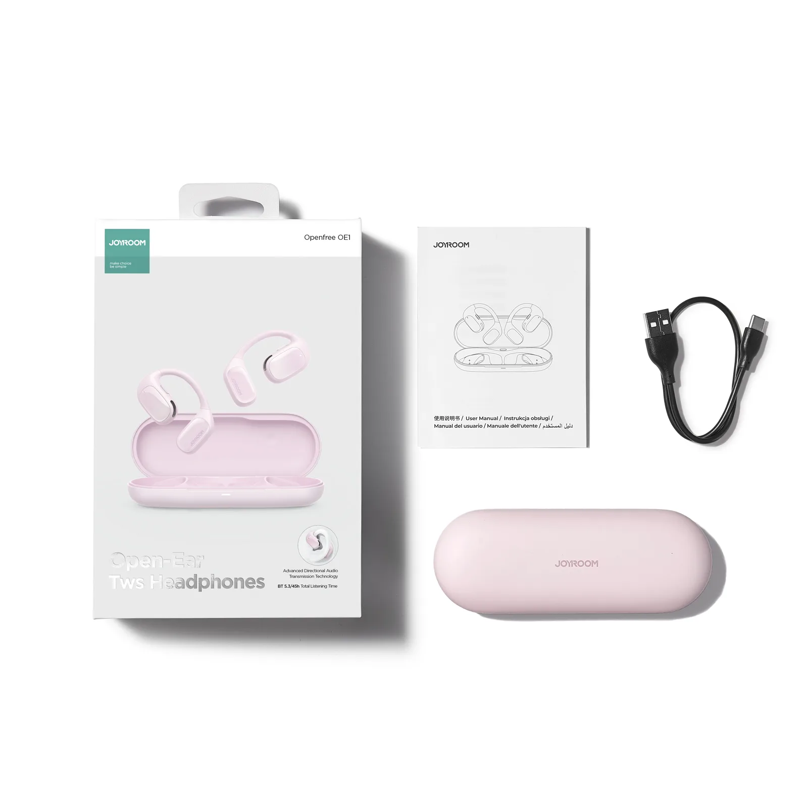 Căști wireless supraauriculare Openfree JR-OE1, roz 2