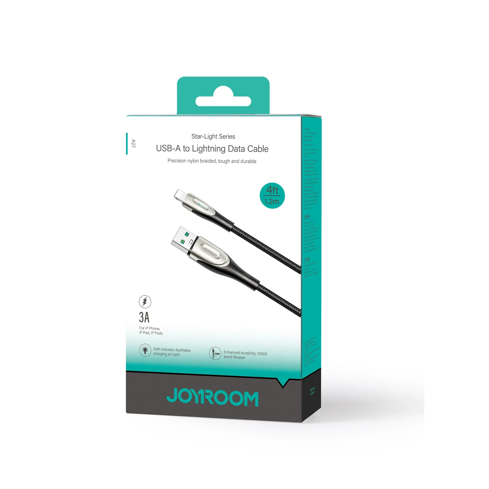 Pioneer Series USB-A na Lightning kabel za iPhone, 3A, 1,2 m, crni 5