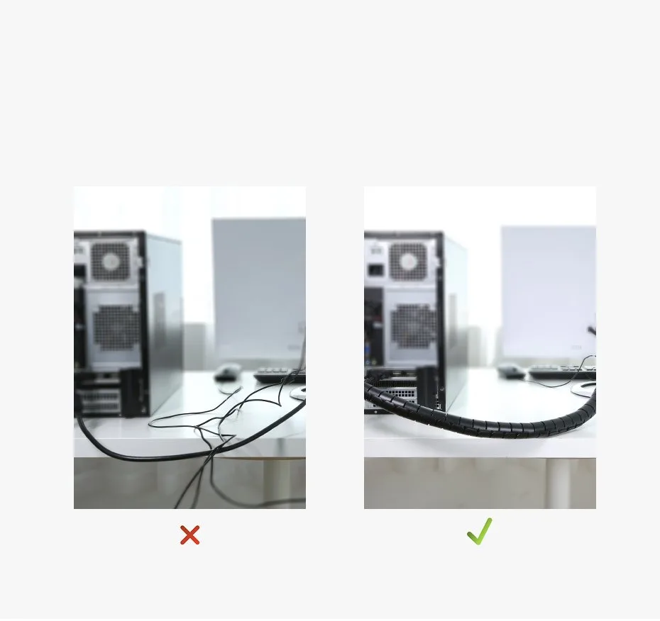 Organizator de cabluri negru de 3 m 10