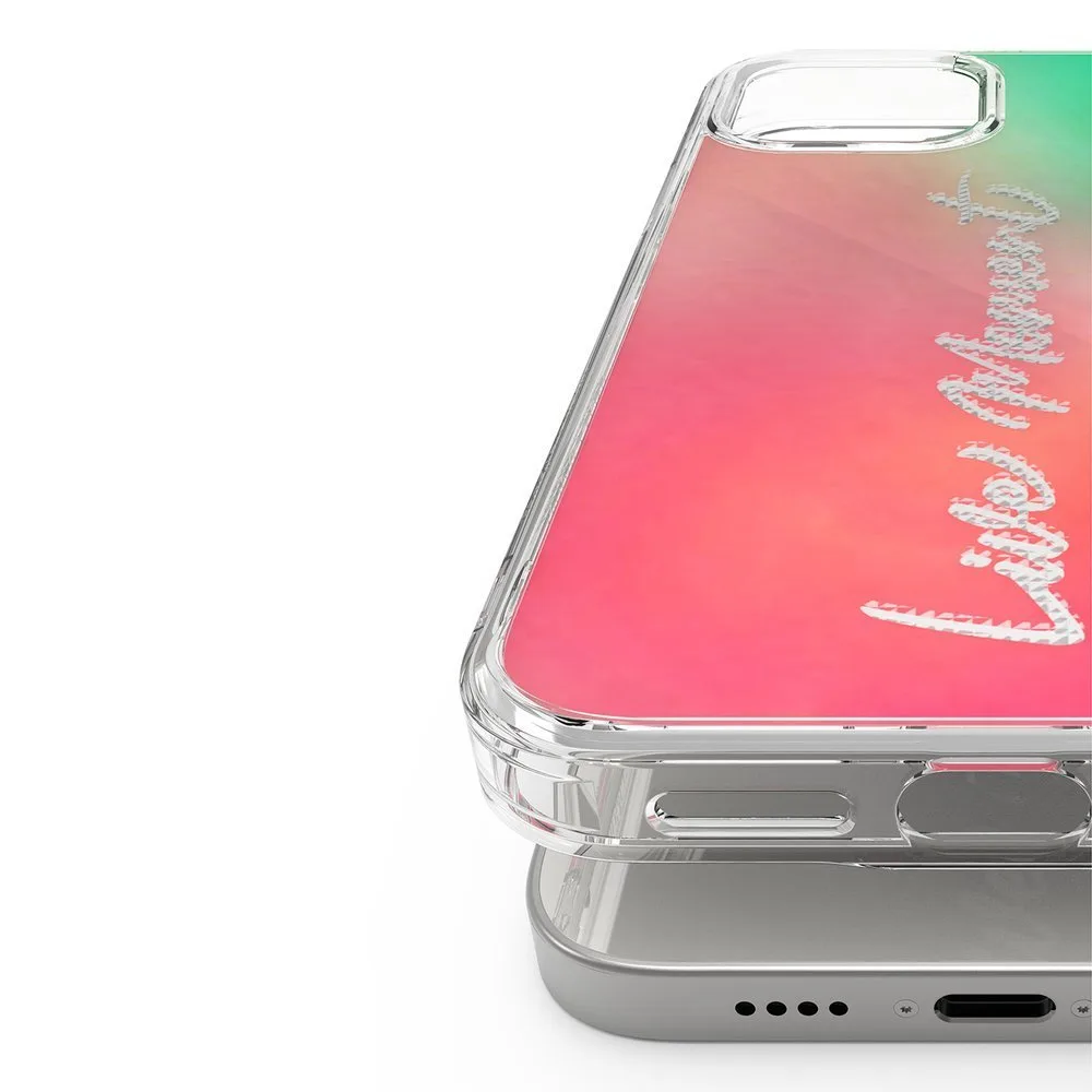 Pancerne etui pokrowiec z żelową ramką iPhone 12 mini Fusion Design różowo-zielony 2