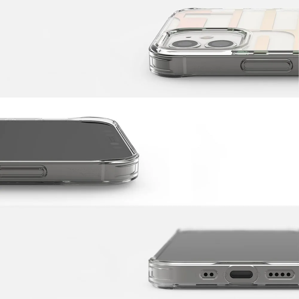 Pancerne etui pokrowiec z żelową ramką iPhone 12 mini Fusion Design różowo-zielony 4