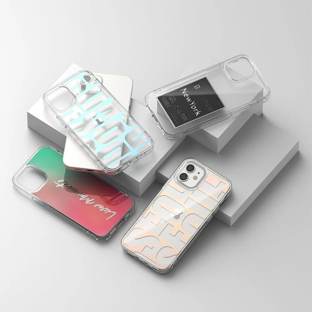 Pancerne etui pokrowiec z żelową ramką iPhone 12 mini Fusion Design różowo-zielony 5