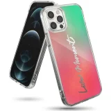 Husă blindată cu cadru din gel Fusion Design roz și verde pentru iPhone 12 Pro Max