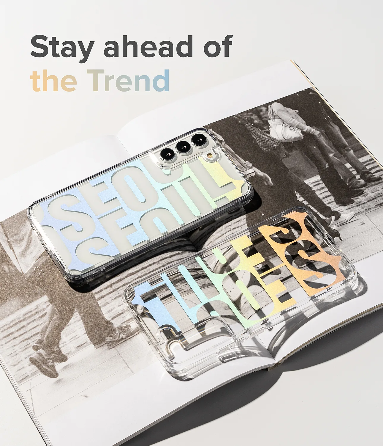 Tvrda futrola s gel okvirom za Galaxy S22+ Fusion Design Floral, prozirna 5