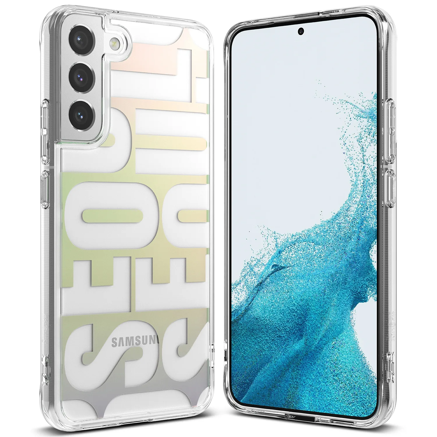 Galaxy S22+ Fusion Design Seoul átlátszó páncélos tok gélkerettel