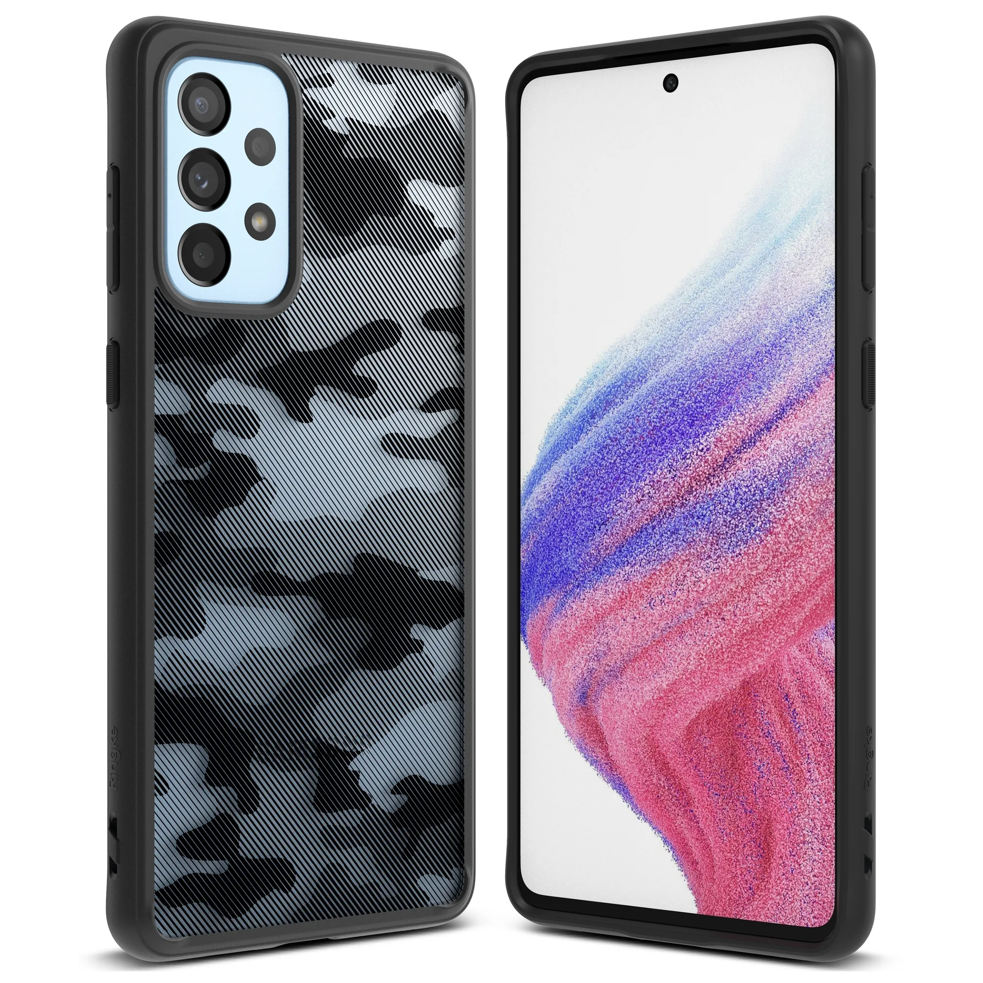 Galaxy A73 Fusion matt fekete gélkeretes tok