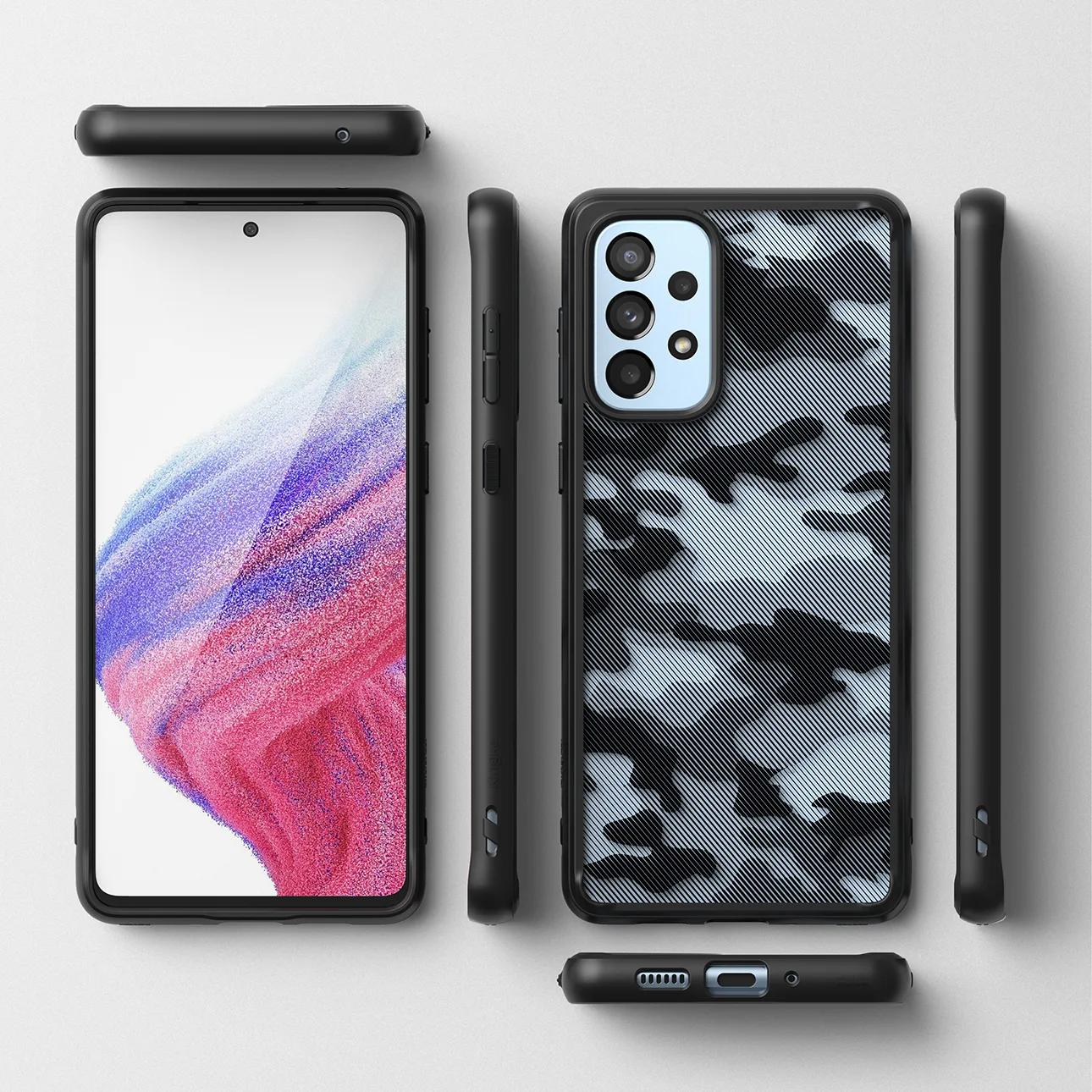 Galaxy A73 Fusion matt fekete gélkeretes tok 8