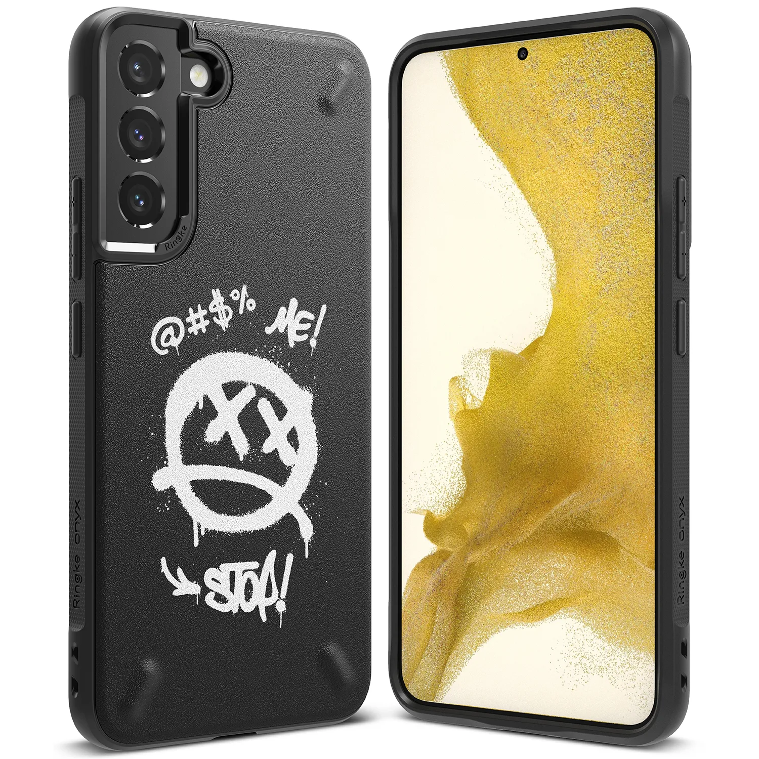 Tartós Galaxy S22+ Onyx Design Graffiti fekete tok