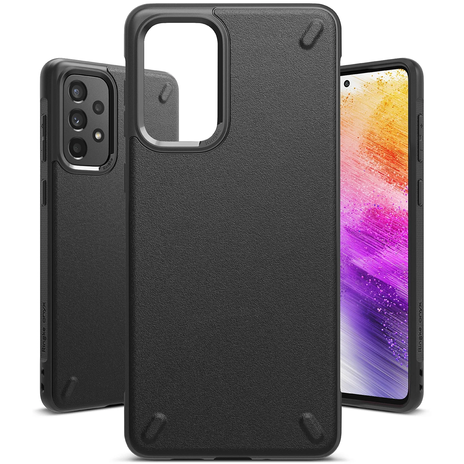 Tartós és rugalmas Galaxy A73 Onyx fekete tok 2
