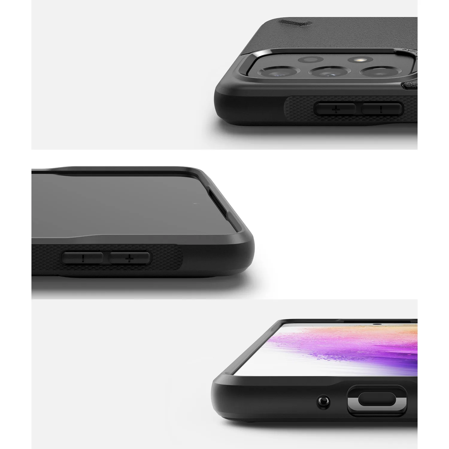 Tartós és rugalmas Galaxy A73 Onyx fekete tok 4