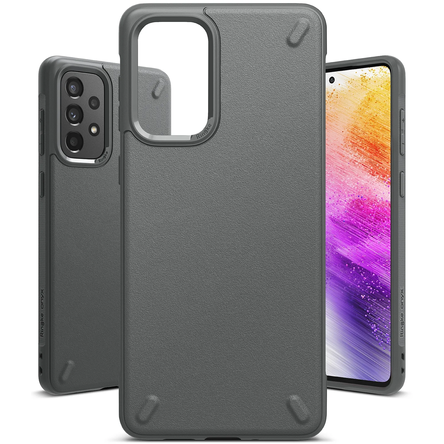 Tartós és rugalmas Galaxy A73 Onyx Gray tok 2