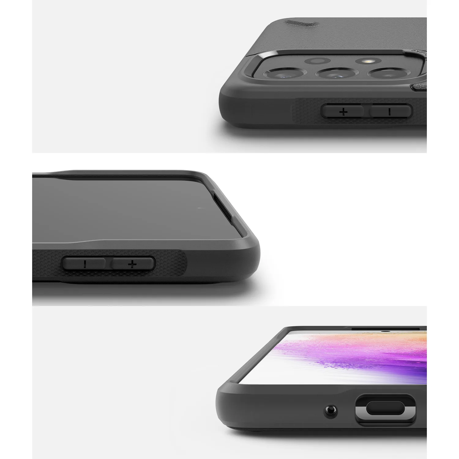 Tartós és rugalmas Galaxy A73 Onyx Gray tok 4