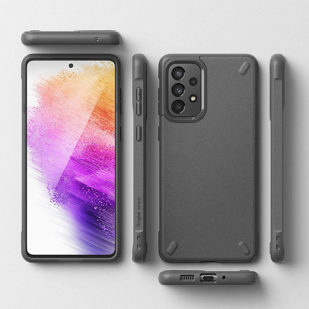 Tartós és rugalmas Galaxy A73 Onyx Gray tok 8