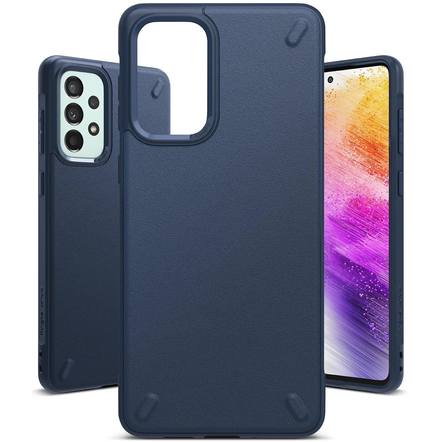 Izdžljiva i fleksibilna navlaka za Galaxy A73 u Onyx Navy Blue boji 2