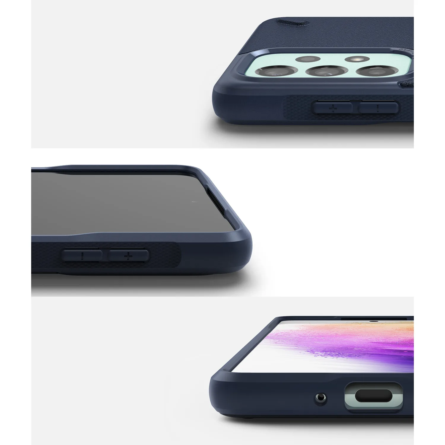 Izdžljiva i fleksibilna navlaka za Galaxy A73 u Onyx Navy Blue boji 4