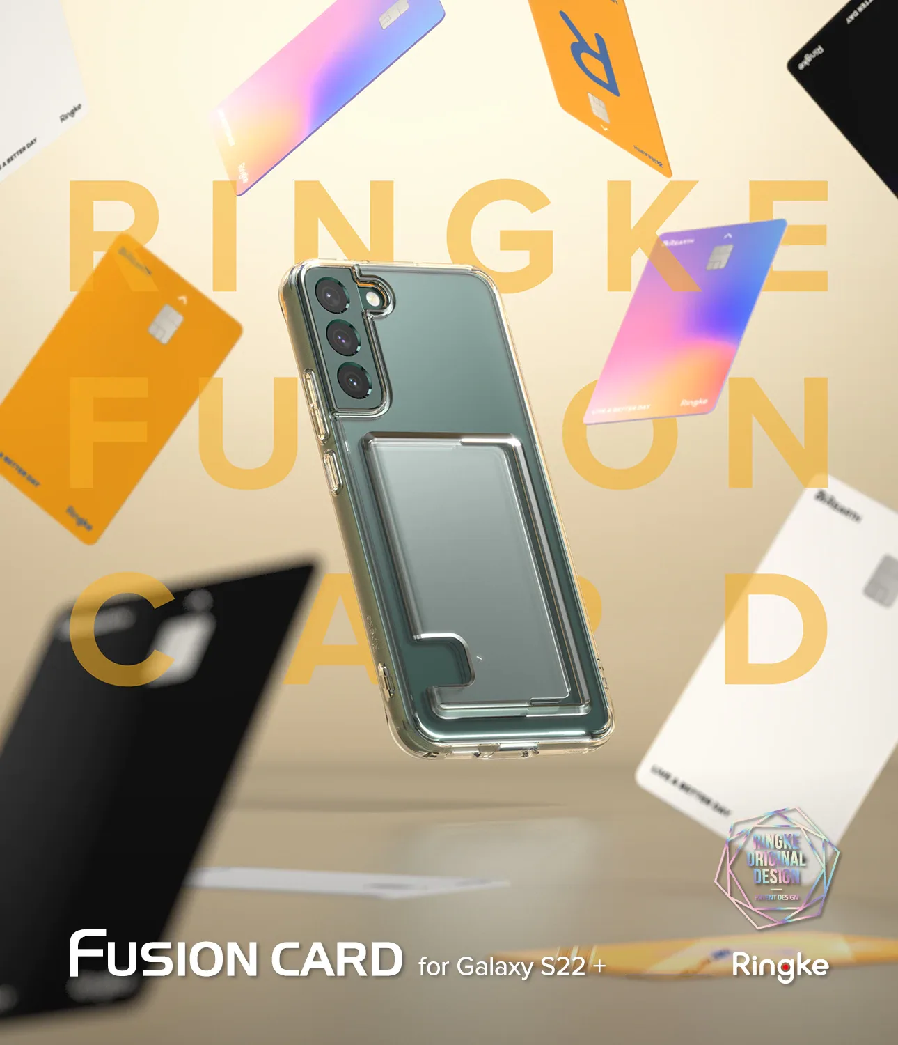 Etui z kieszonką na kartę dokumenty do Galaxy S22+ Fusion Card przezroczysty 3