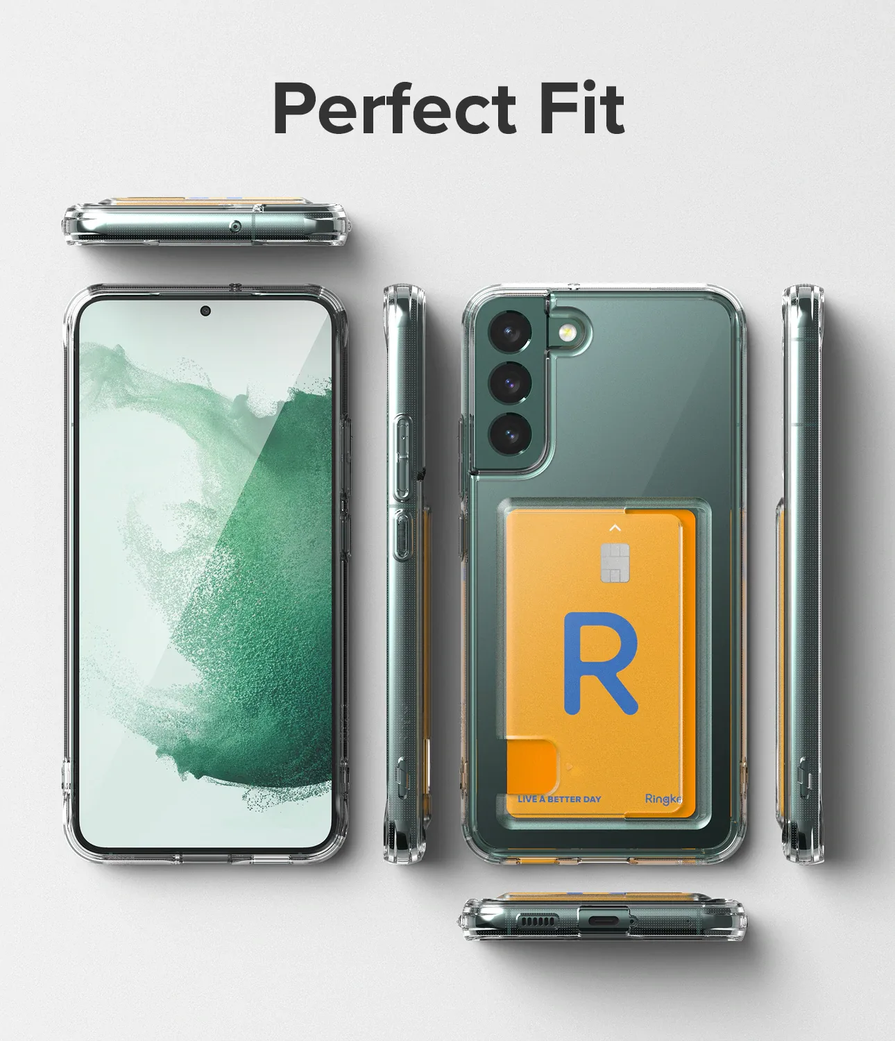 Etui z kieszonką na kartę dokumenty do Galaxy S22+ Fusion Card przezroczysty 4