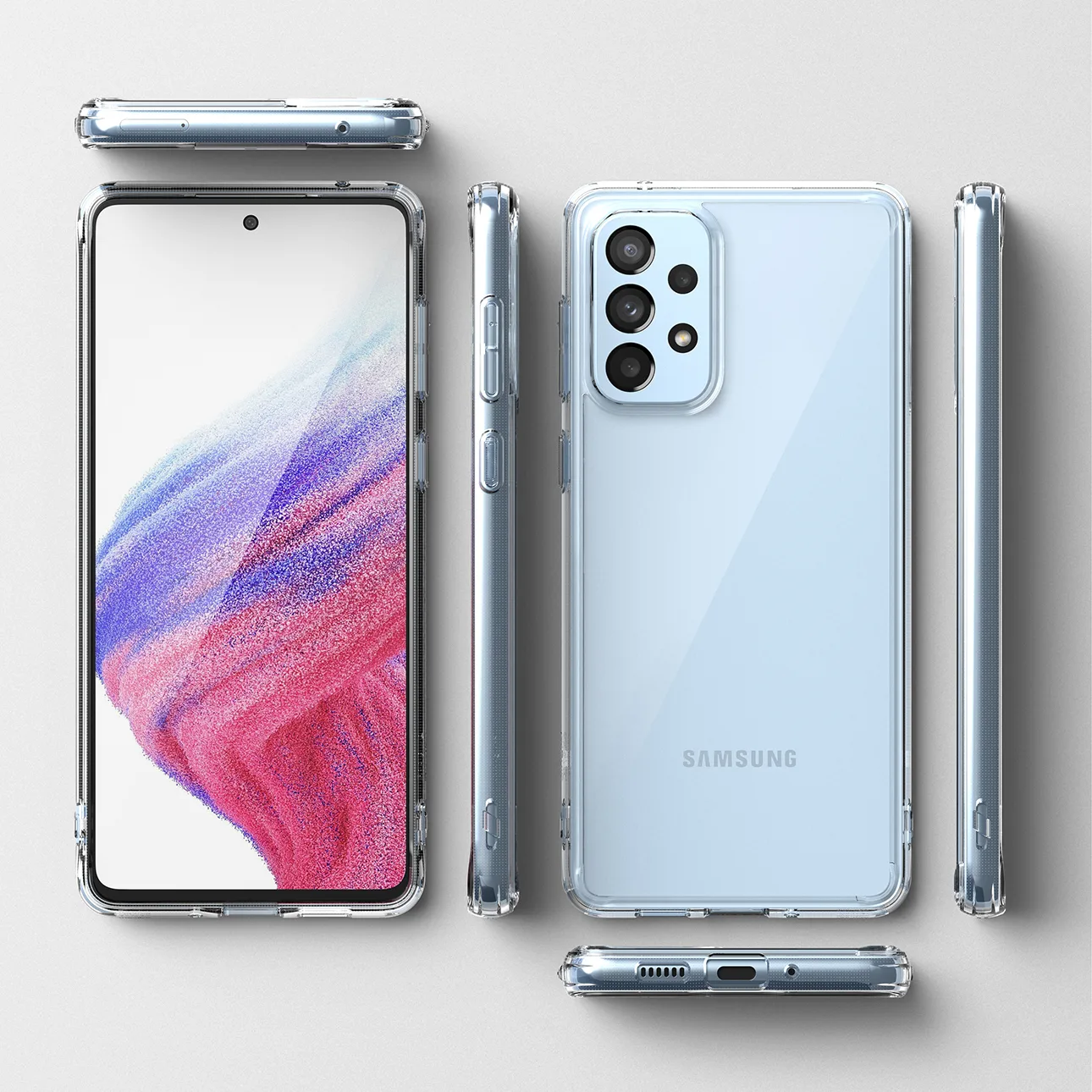 Etui pokrowiec z żelową ramką Galaxy A73 Fusion przezroczysty 8