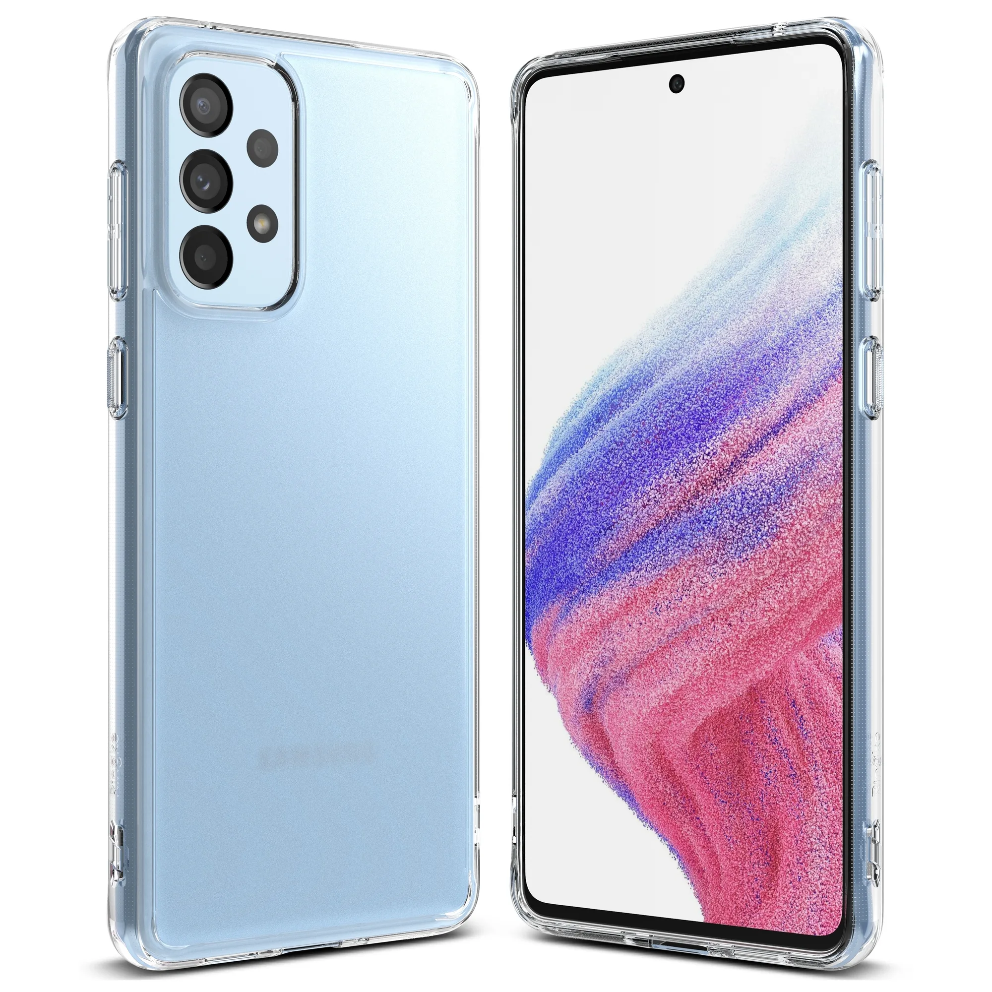 Galaxy A73 Fusion matt, félig átlátszó gél keretes tok