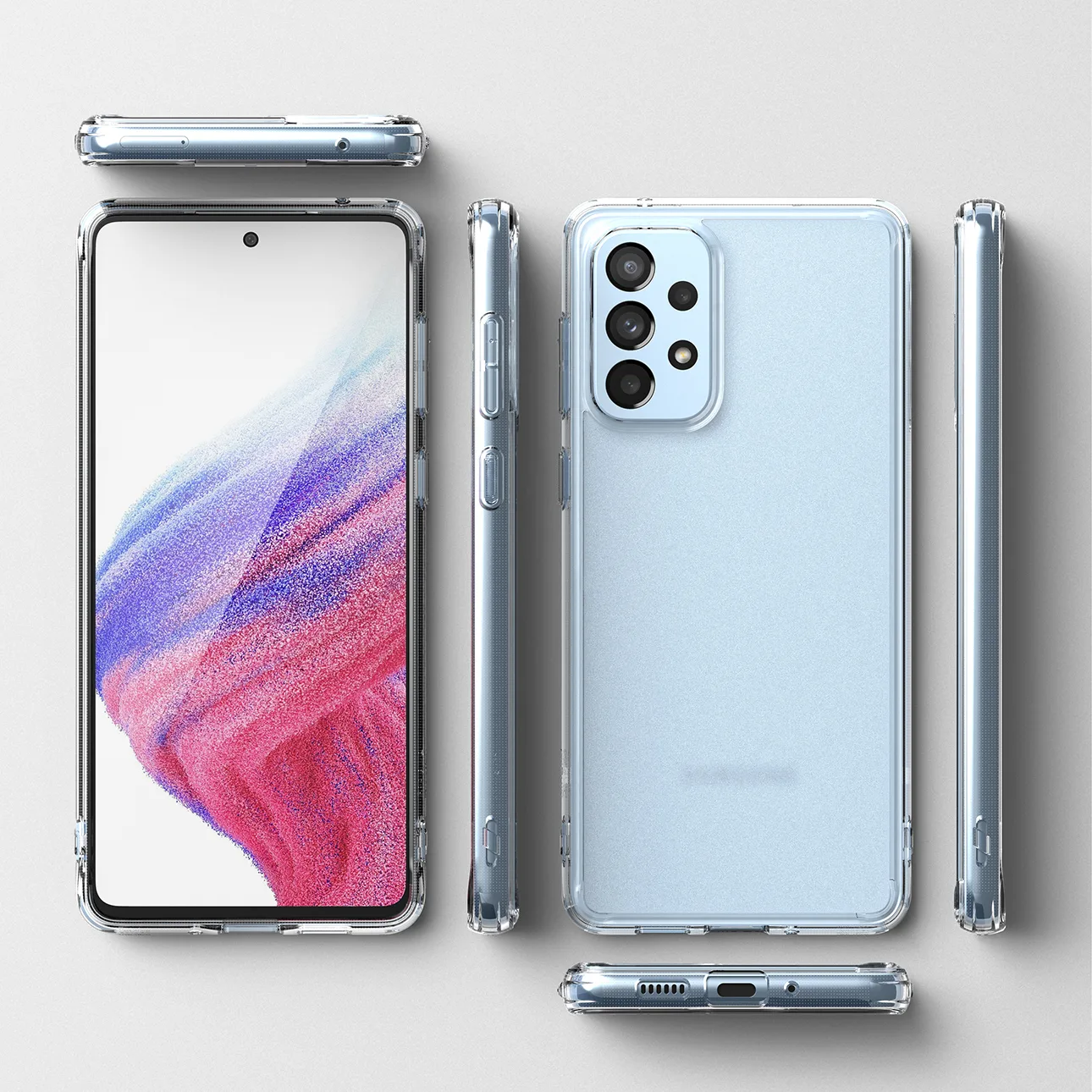 Puzdro Galaxy A73 Fusion s matným polopriehľadným gélovým rámom 8