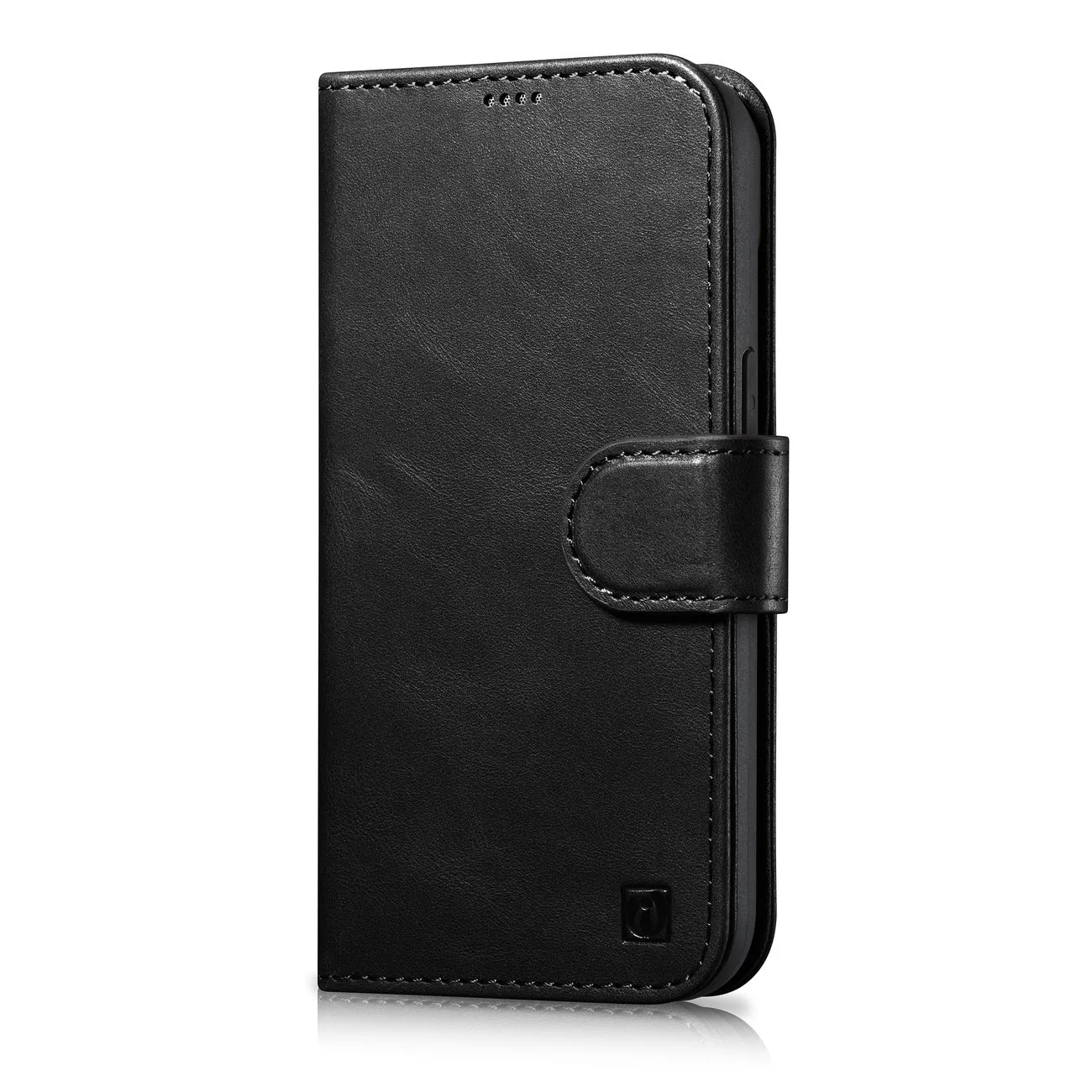 2w1 etui skórzany pokrowiec z klapką iPhone 14 Anti-RFID Oil Wax Wallet Case czarny 2