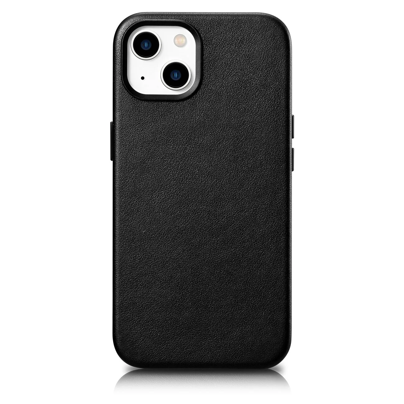 Természetes bőr tok iPhone 14 Plus MagSafe tokhoz, fekete