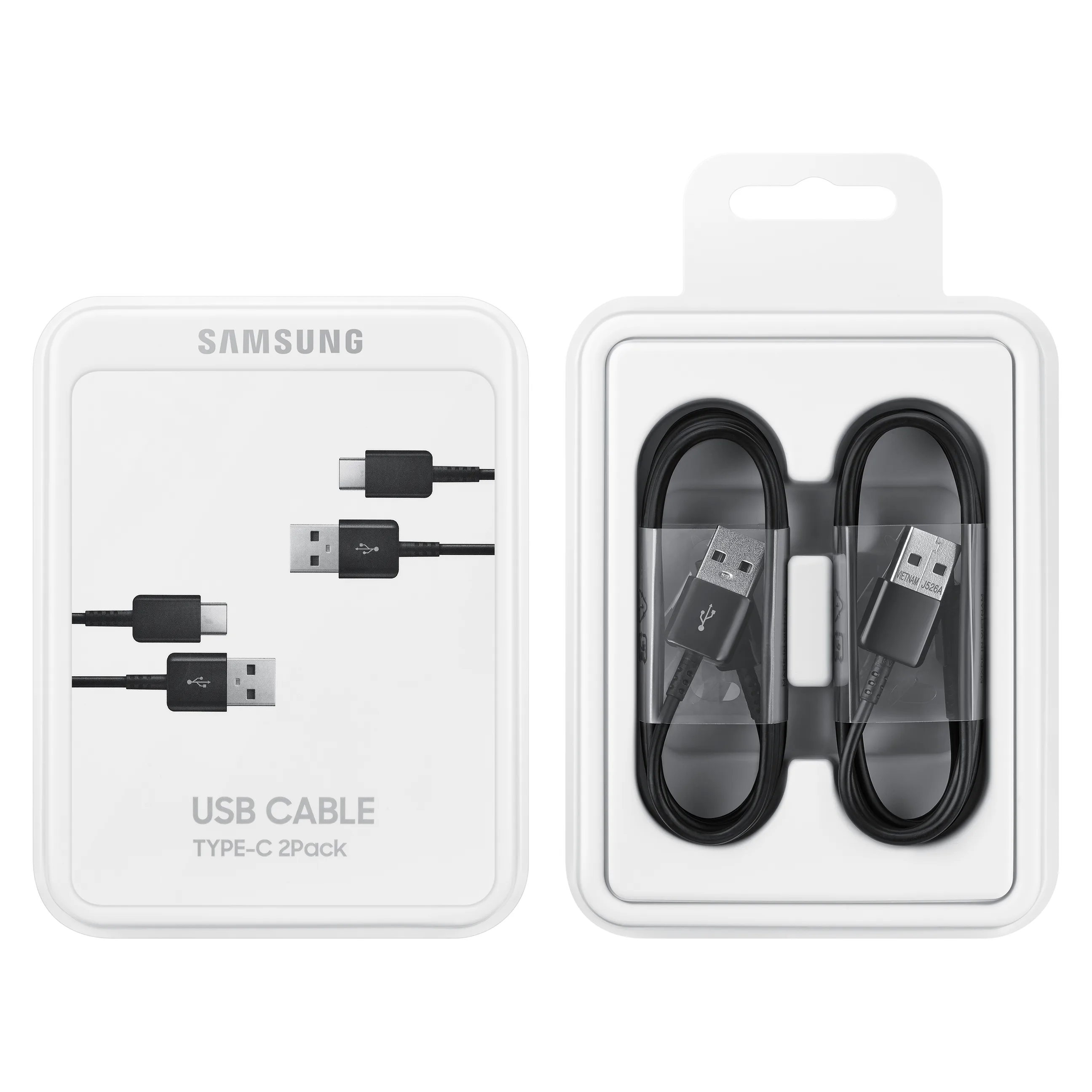 2 x kábel Samsung USB na USB-C 480 Mb/s 5A 1,5 m čierny, balenie po 2 ks 5