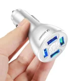 50W Car Charger with 4x USB-A QC Ports, White 2