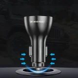 50W Car Charger with 4x USB-A QC Ports, White 4