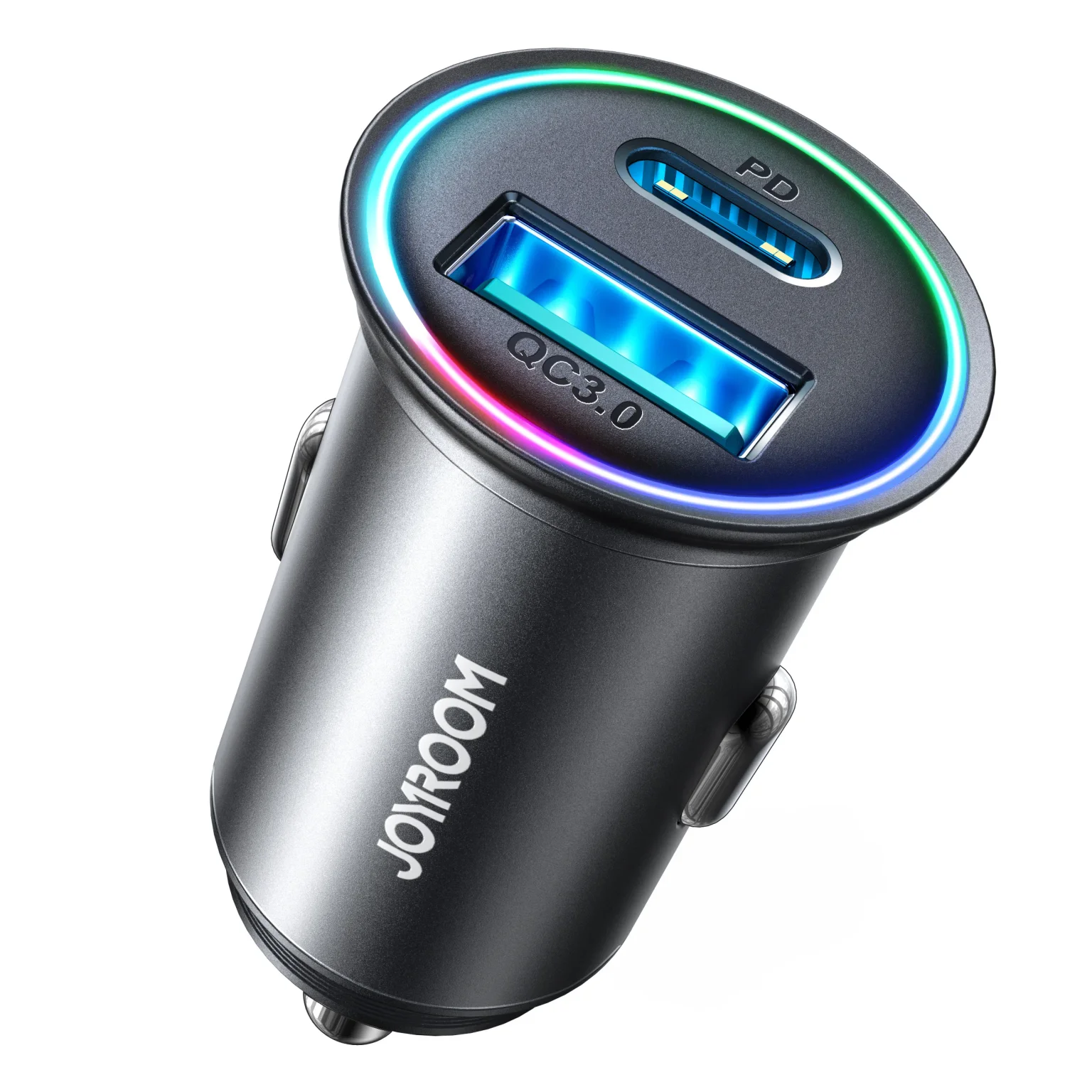 Mini ładowarka samochodowa 60W USB-A QC3.0 USB-C PD czarna Mini ładowarka samochodowa 60W USB-A QC3.0 USB-C PD czarna
