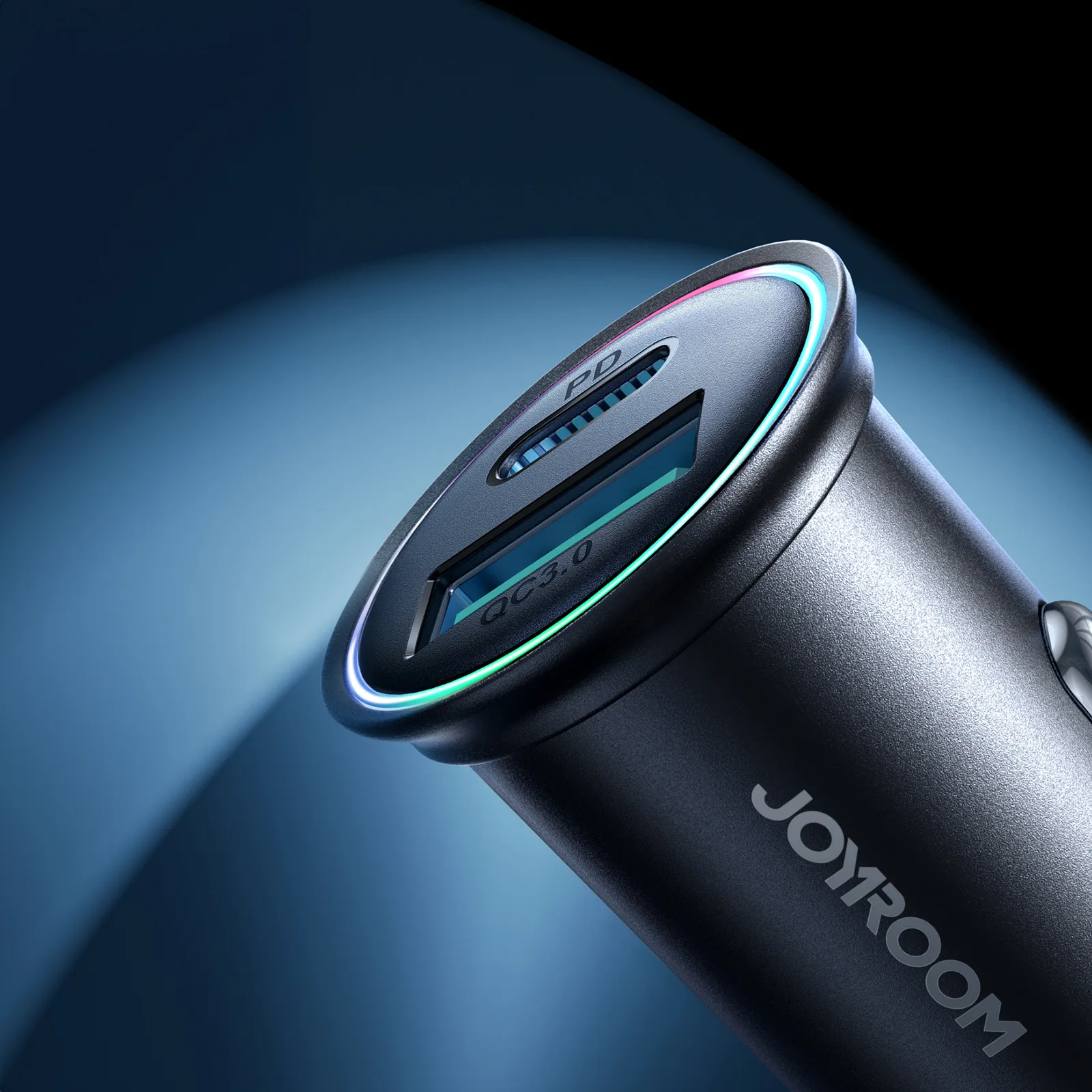 Mini ładowarka samochodowa 60W USB-A QC3.0 USB-C PD czarna 7