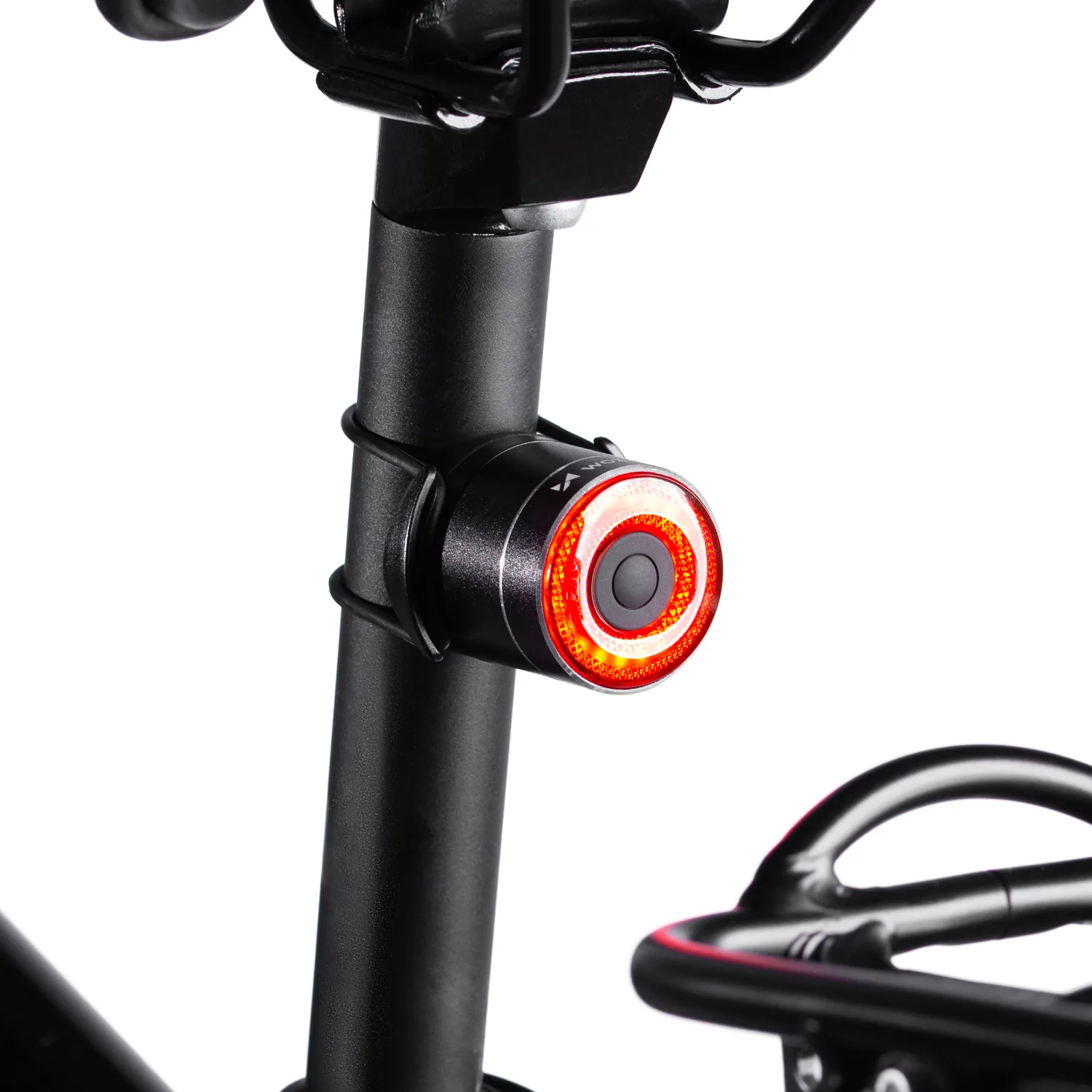 USB-C LED hátsó kerékpárlámpa, piros fény, STOP érzékelő, fekete