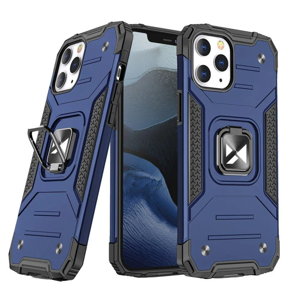 Pancerne etui pokrowiec + magnetyczny uchwyt iPhone 13 mini Ring Armor niebieski Pancerne etui pokrowiec + magnetyczny uchwyt iPhone 13 mini Ring Armor niebieski