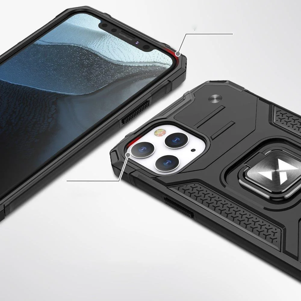 Pancerne etui pokrowiec + magnetyczny uchwyt iPhone 13 mini Ring Armor niebieski 2