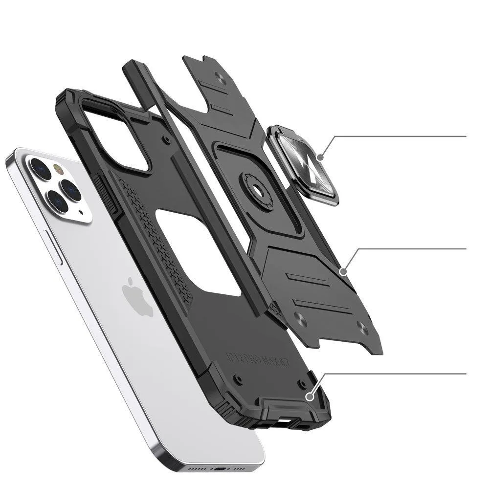 Pancerne etui pokrowiec + magnetyczny uchwyt iPhone 13 mini Ring Armor niebieski 3