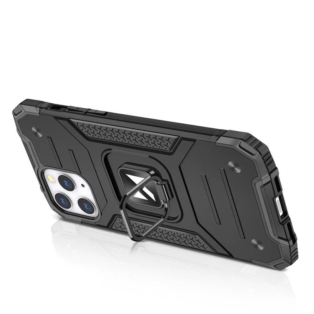 Pancerne etui pokrowiec + magnetyczny uchwyt iPhone 13 mini Ring Armor niebieski 4