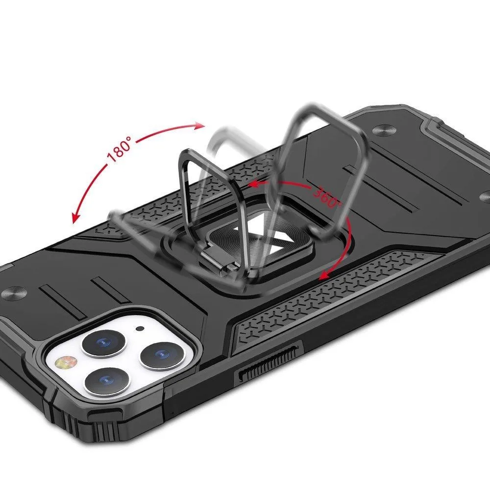 Pancerne etui pokrowiec + magnetyczny uchwyt iPhone 13 mini Ring Armor niebieski 5