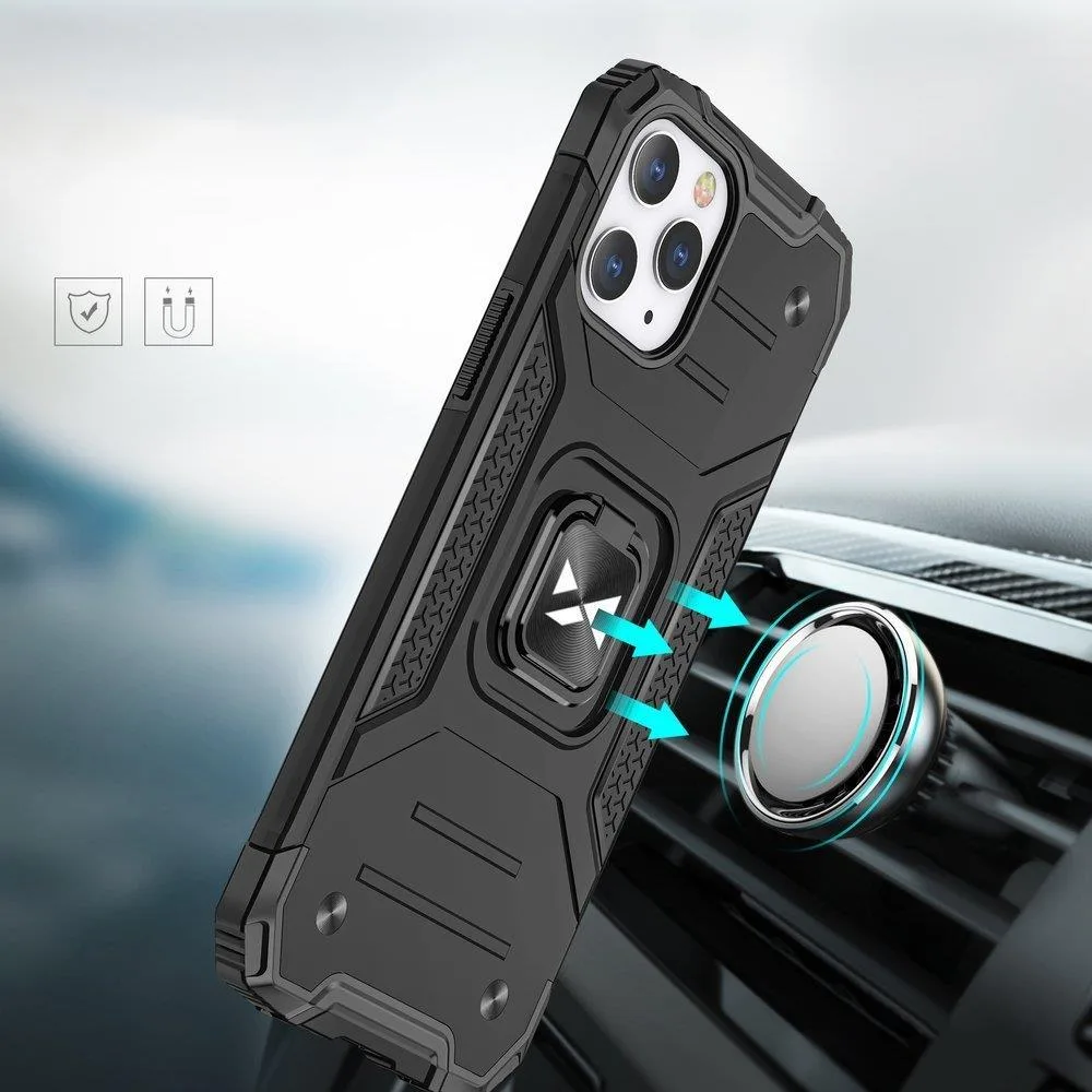 Pancerne etui pokrowiec + magnetyczny uchwyt iPhone 13 mini Ring Armor niebieski 6