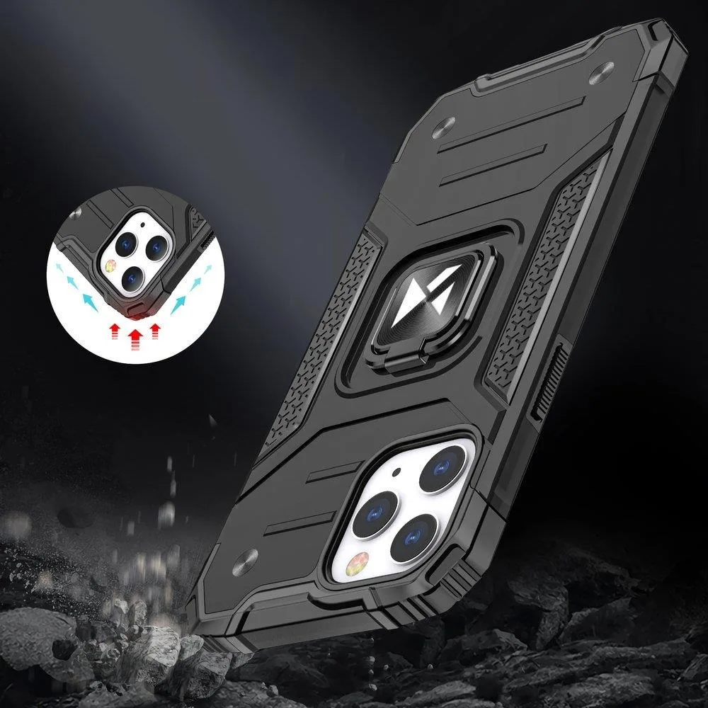 Pancerne etui pokrowiec + magnetyczny uchwyt iPhone 13 mini Ring Armor niebieski 7