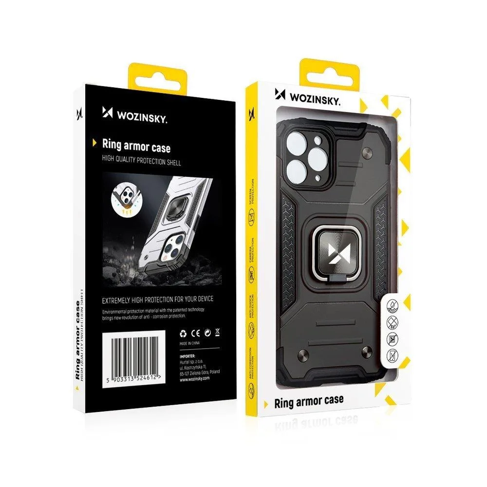 Pancerne etui pokrowiec + magnetyczny uchwyt iPhone 13 mini Ring Armor niebieski 8