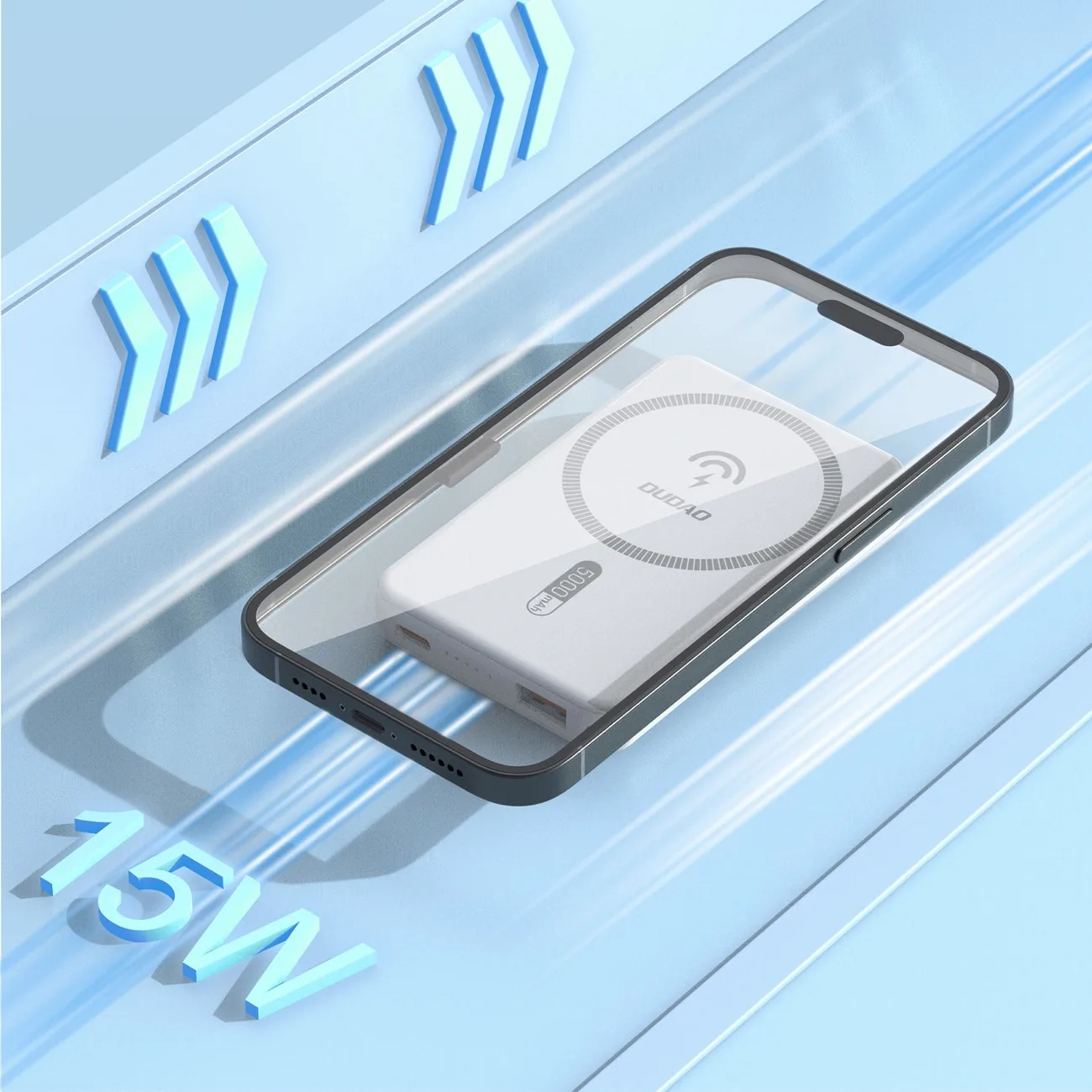 5000mAh Magnetic Power Bank with MagSafe Inductive Charger, White 3