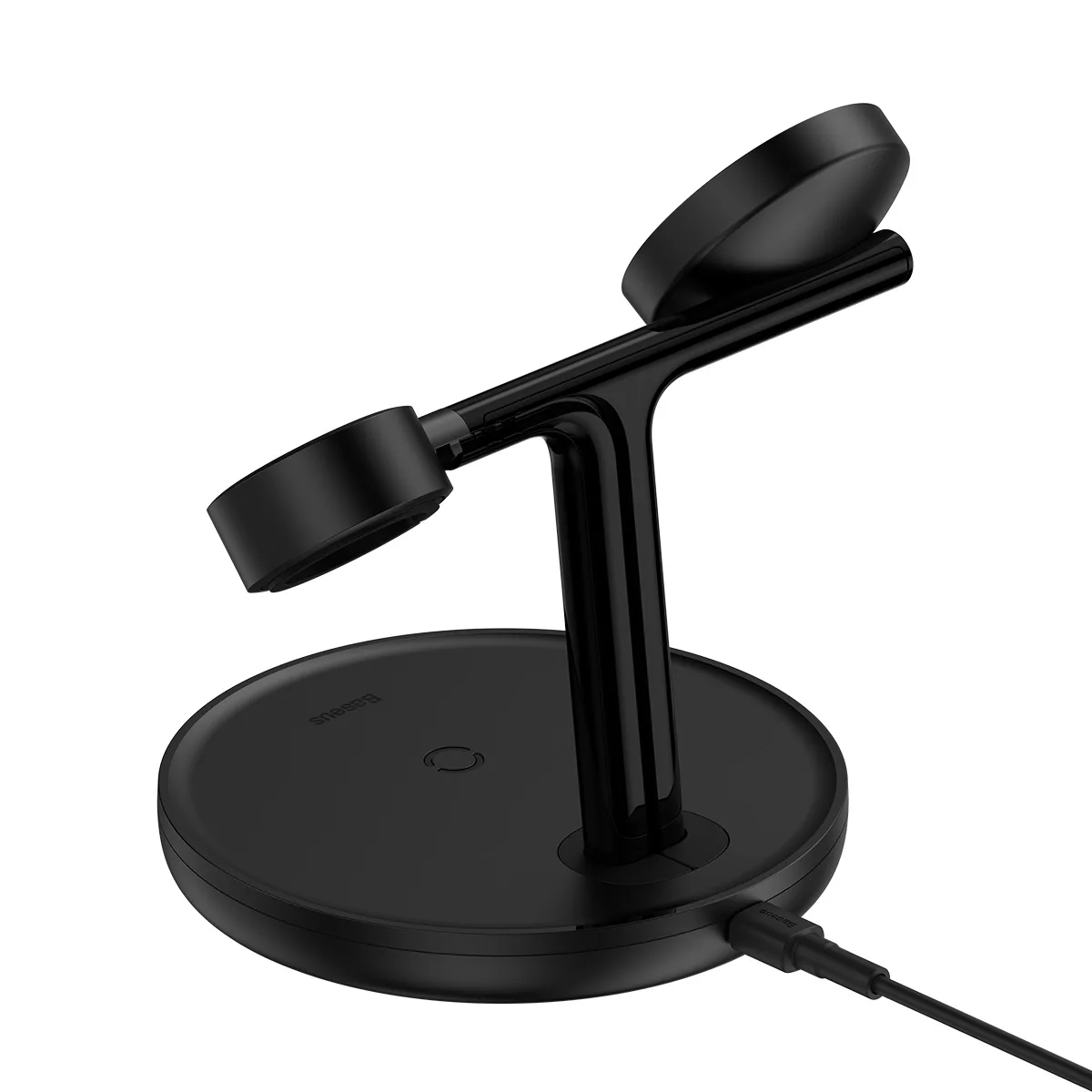 3 az 1-ben induktív töltőállvány iPhone, Apple Watch és AirPods készülékekhez + 1 m-es USB-C kábel, fekete 6