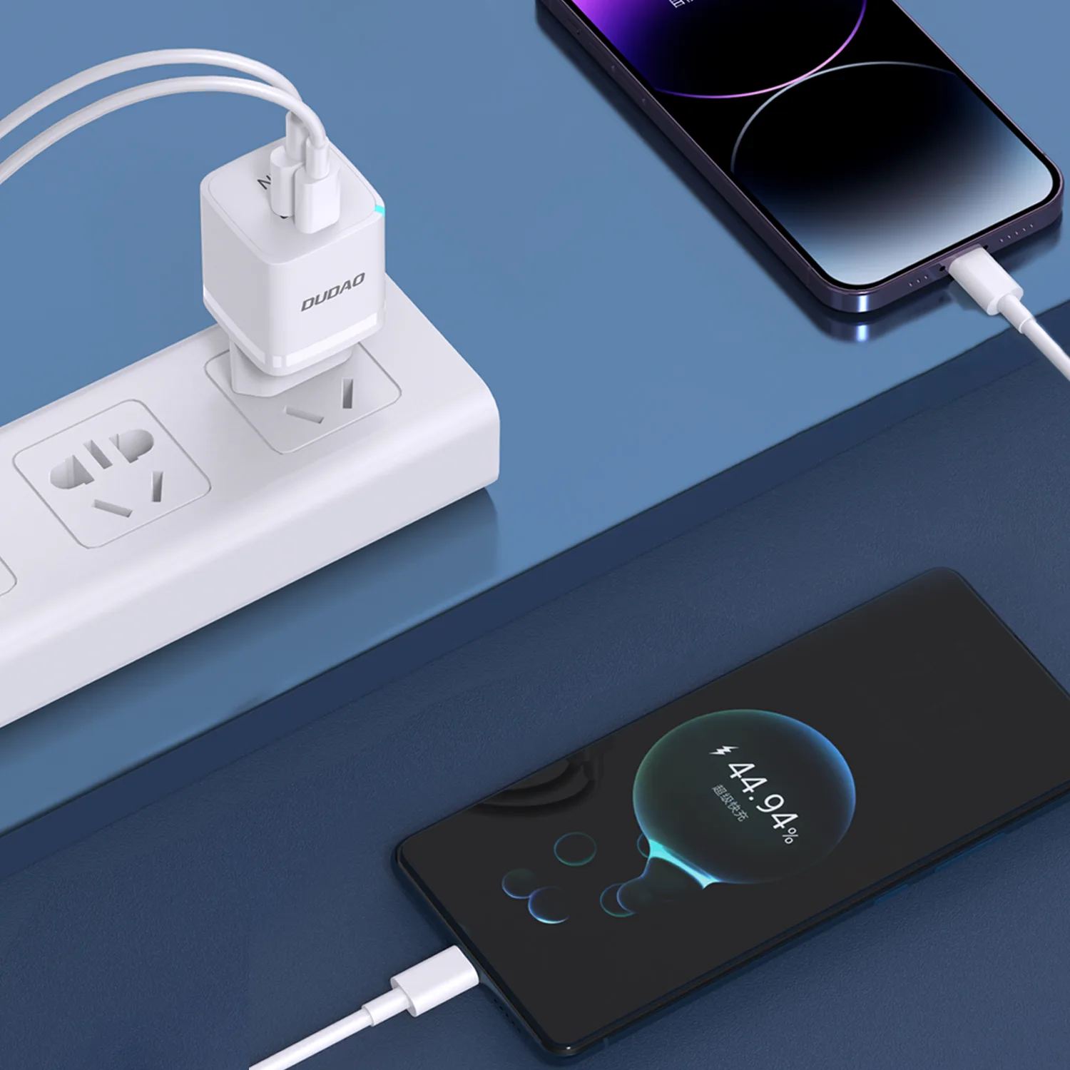33-W-GaN-PPS-USB-C-USB-A-Wandladegerät, weiß 5