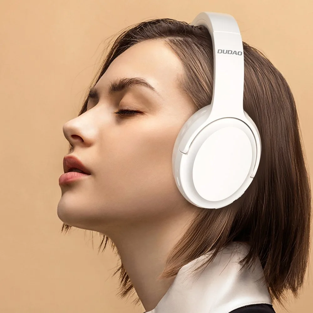Vezeték nélküli ANC Bluetooth 5.3 fülre helyezhető fejhallgató, fehér