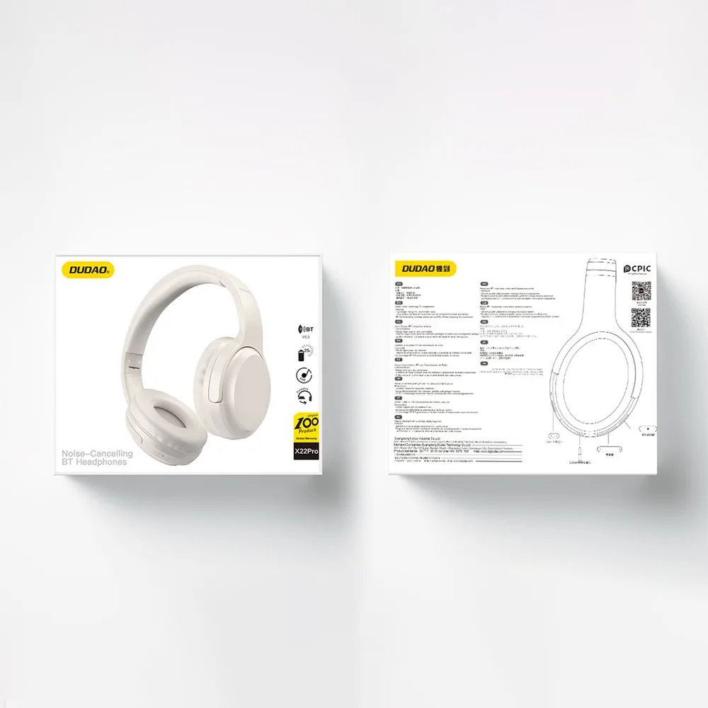 Wireless ANC Bluetooth 5.3 over-ear headphones, white 7