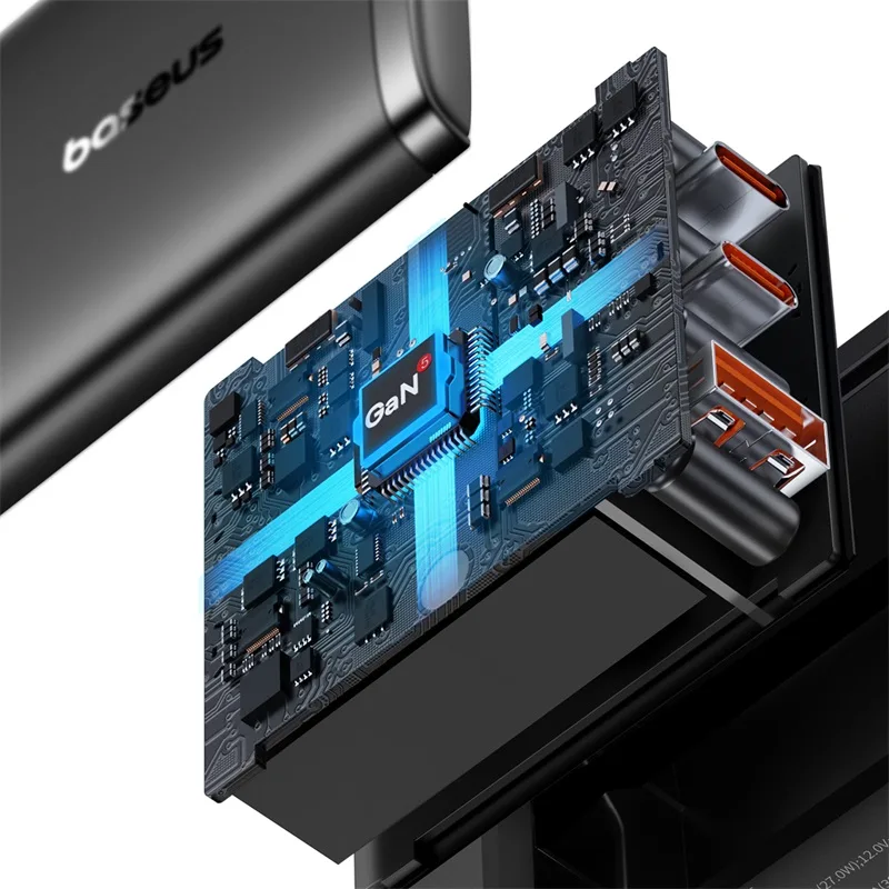 GaN Cube Pro 65 W 2x USB-C USB-A fali töltő, fekete 8