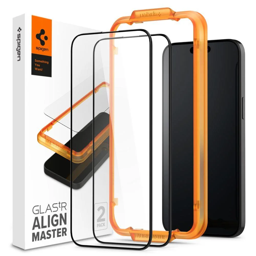 ALM Glass FC edzett üveg iPhone 15 Pro-hoz, fekete - 2 db-os csomag