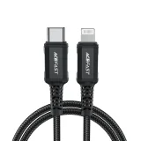 MFI-certified cable for iPhone USB-C to Lightning 30W 3A 1.8m black