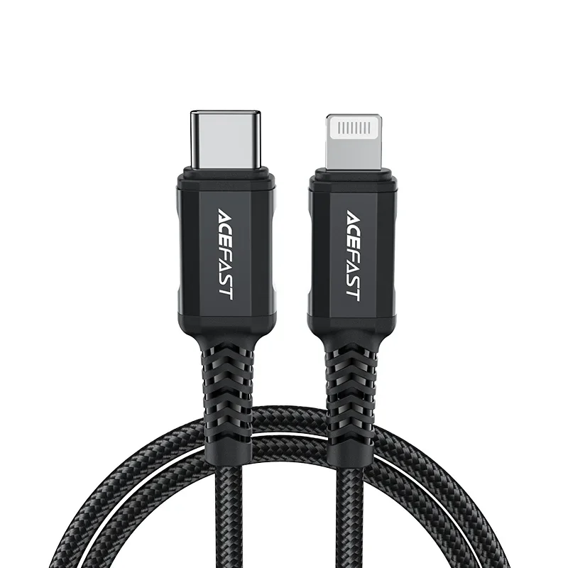 MFI-tanúsítvánnyal rendelkező kábel iPhone-hoz, USB-C – Lightning, 30 W, 3 A, 1,8 m, fekete MFI-tanúsítvánnyal rendelkező kábel iPhone-hoz, USB-C – Lightning, 30 W, 3 A, 1,8 m, fekete